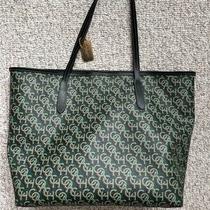 Coach City Tote Bag with Monogram Print (Green)